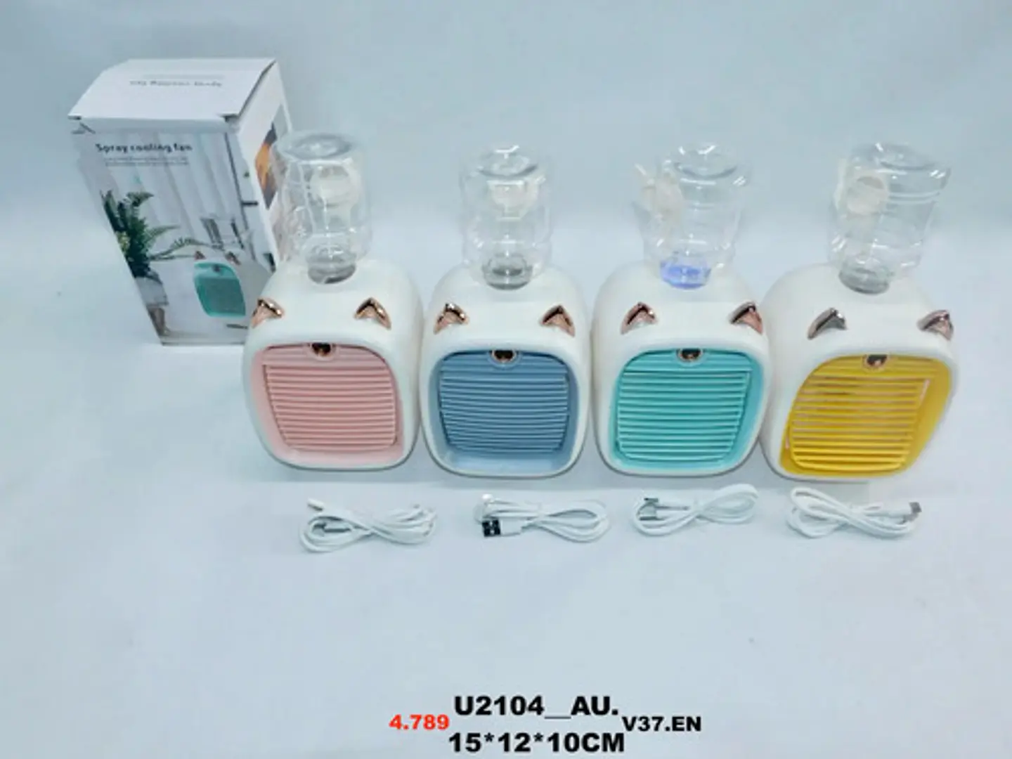 Ventilador Spray Aire Portátil Personal Ambientador Oso Rec  6