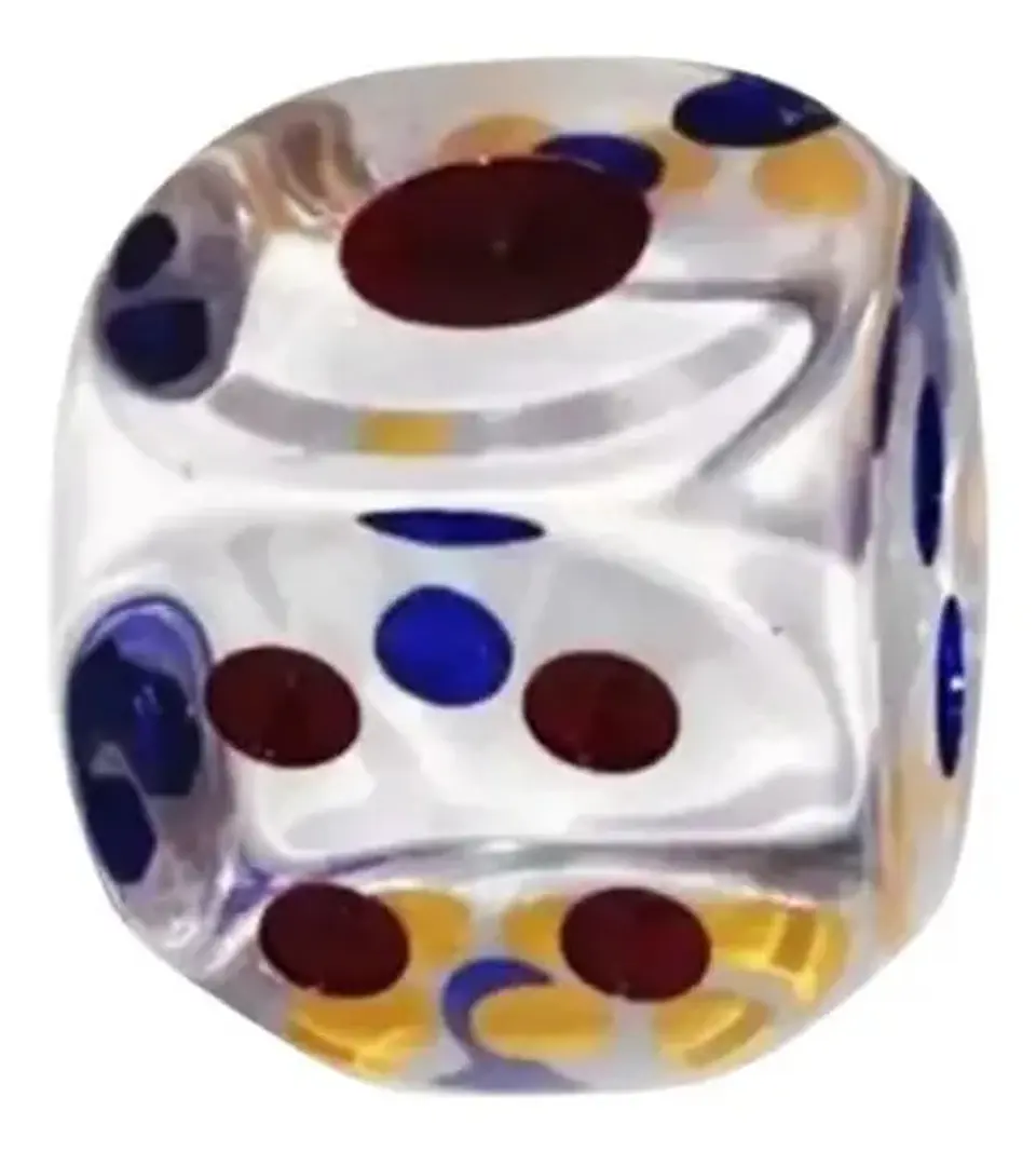 Dados Grandes Transparente Puntos Azules Rojos Poker 1 Dado 2