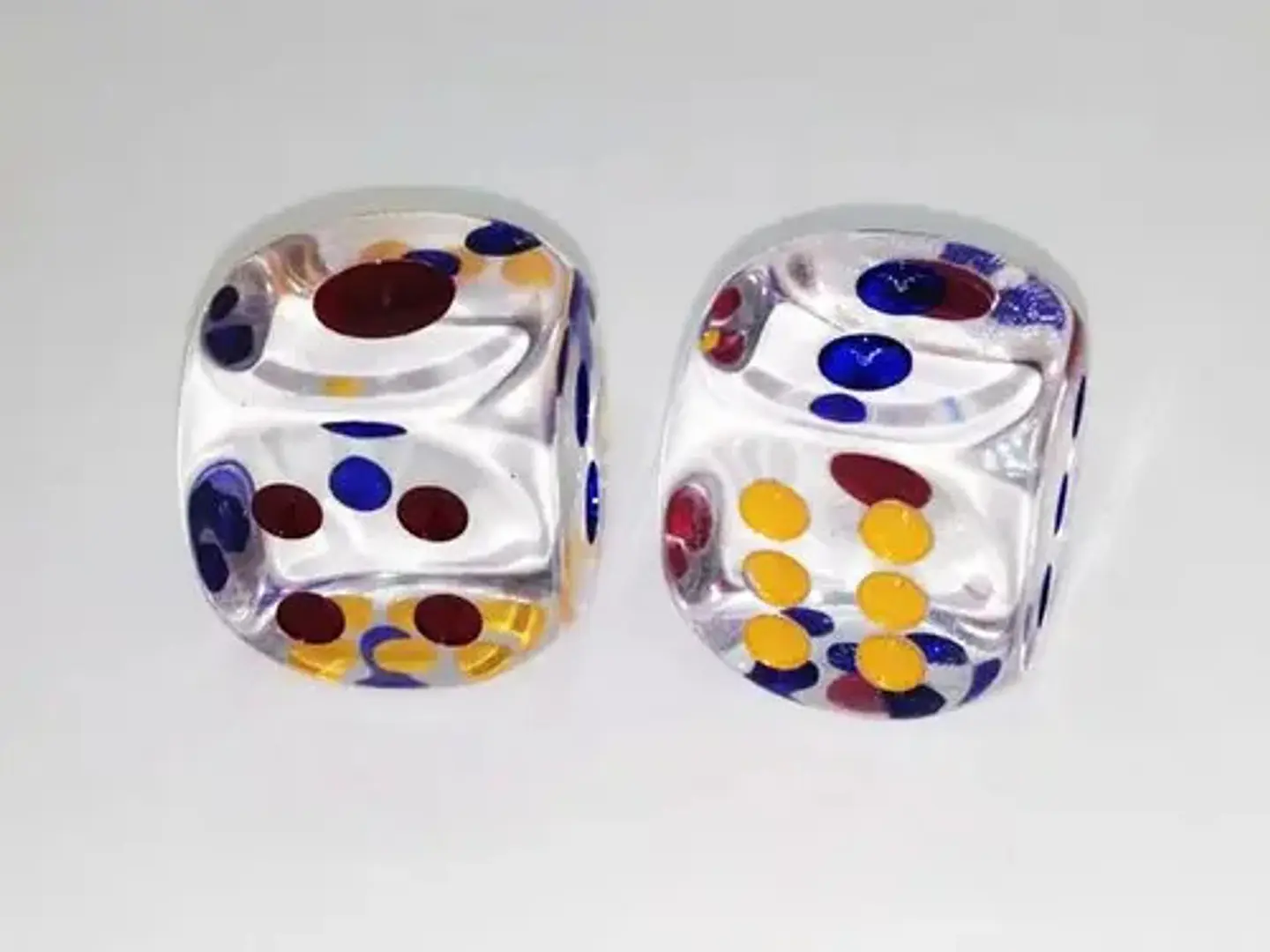 Dados Grandes Transparente Puntos Azules Rojos Poker 1 Dado 4