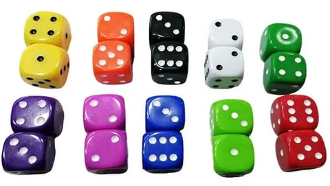 Dados X20 Und Color Mate  2cm Poker Cartas Juego Mesa 