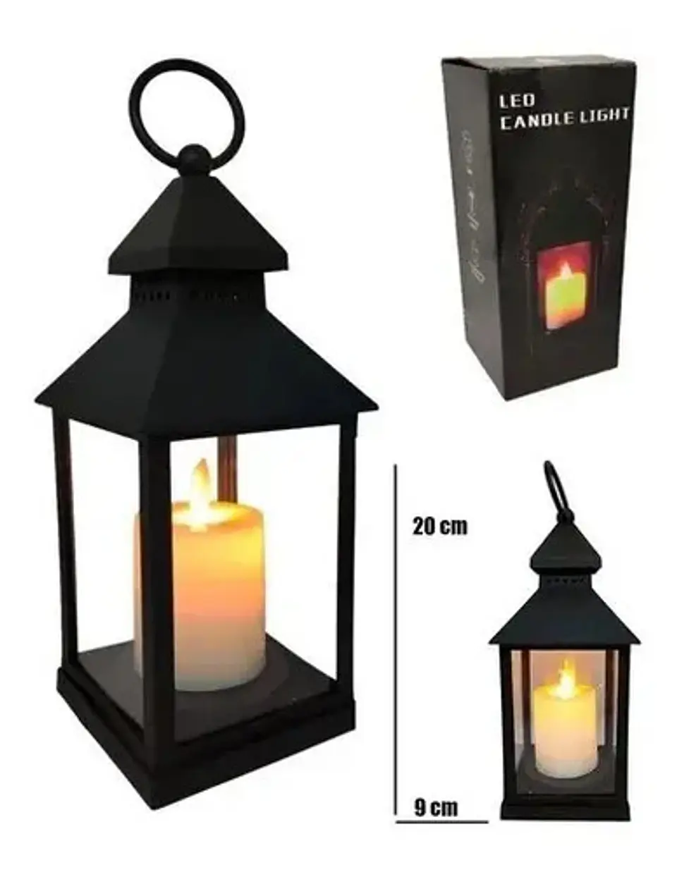 Farol Vela Eléctrica Led Luz X 1 Und Decoración Lampara 20cm 2