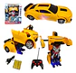 Carro Control Amarillo Robot Sonido Luces Transformers Jugue - Miniatura 1