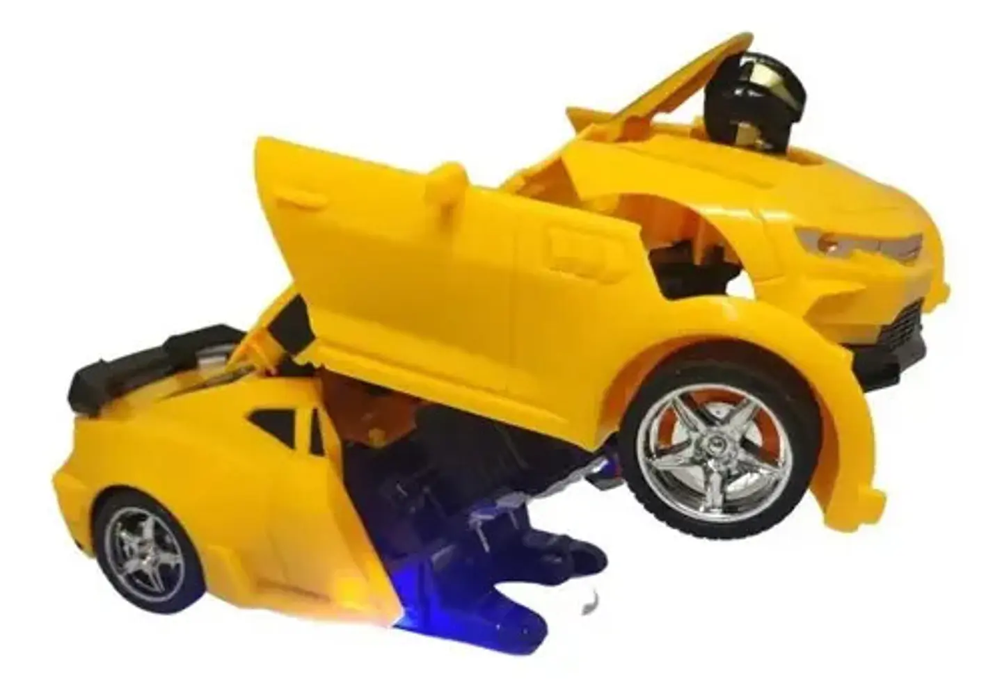 Carro Control Amarillo Robot Sonido Luces Transformers Jugue 3