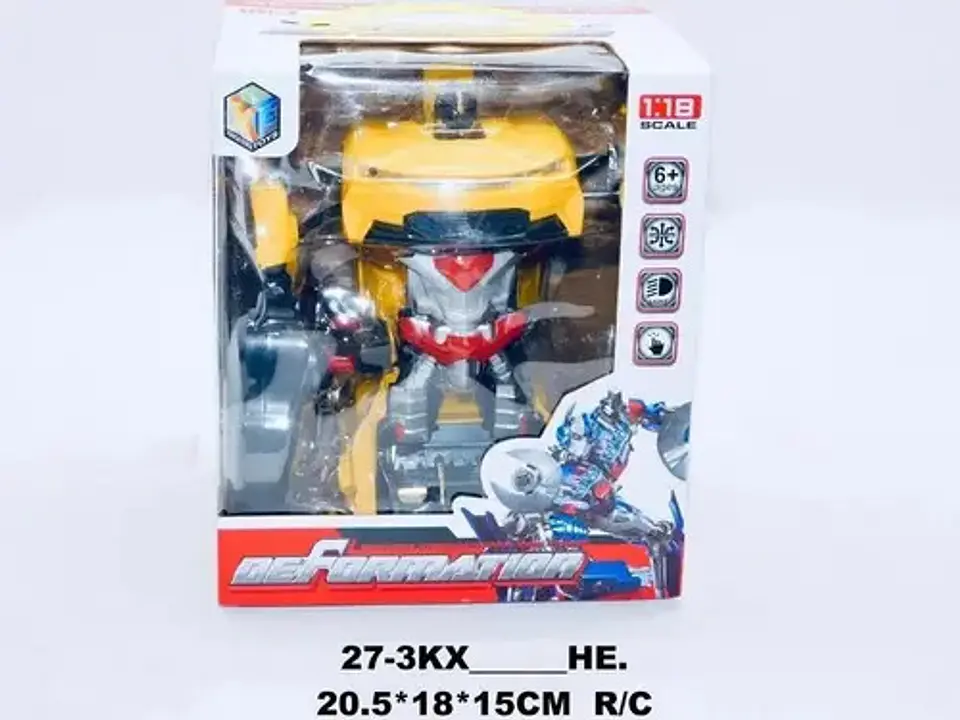 Carro Control Amarillo Robot Sonido Luces Transformers Jugue 7