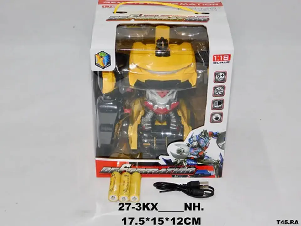 Carro Control Amarillo Robot Sonido Luces Transformers Jugue 9