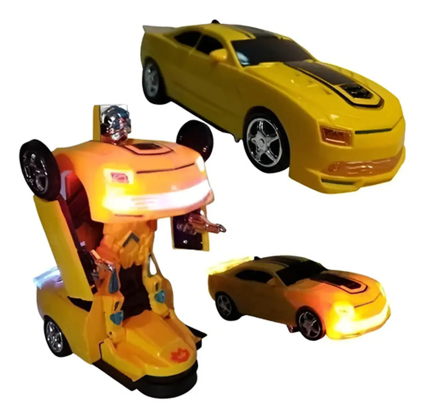 Carro Transformers Camaro Bumblebee Luces Sonido Robot 8986 1