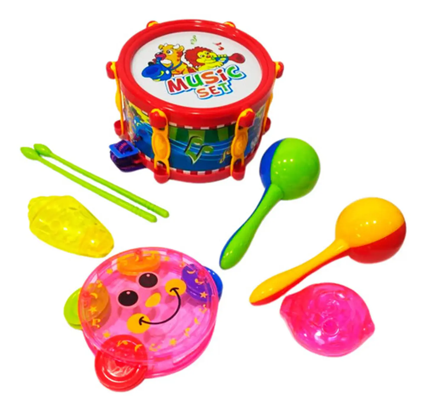 Instrumentos Musicales Para La Novena Navideña Tambor Juguet 1