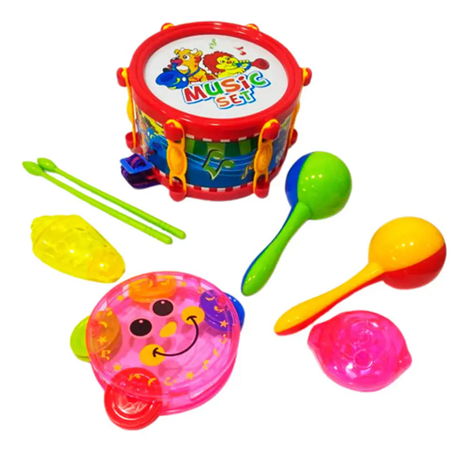 Instrumentos Musicales Para La Novena Navideña Tambor Juguet 1