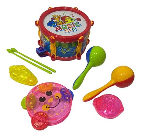 Instrumentos Musicales Para La Novena Navideña Tambor Juguet