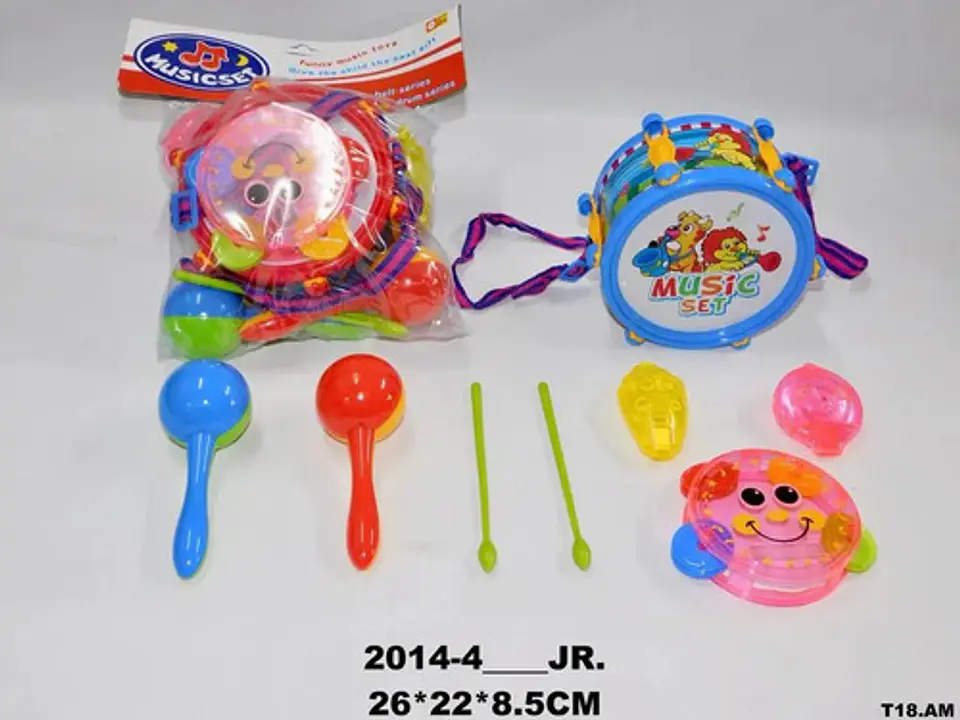 Instrumentos Musicales Para La Novena Navideña Tambor Juguet 4