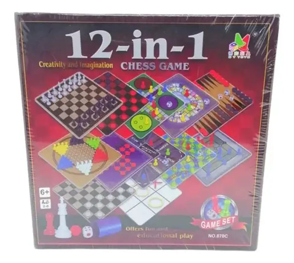 Juegos De Mesa 12 En 1 Ajedrez Parques Triqui Juguete 870c  1