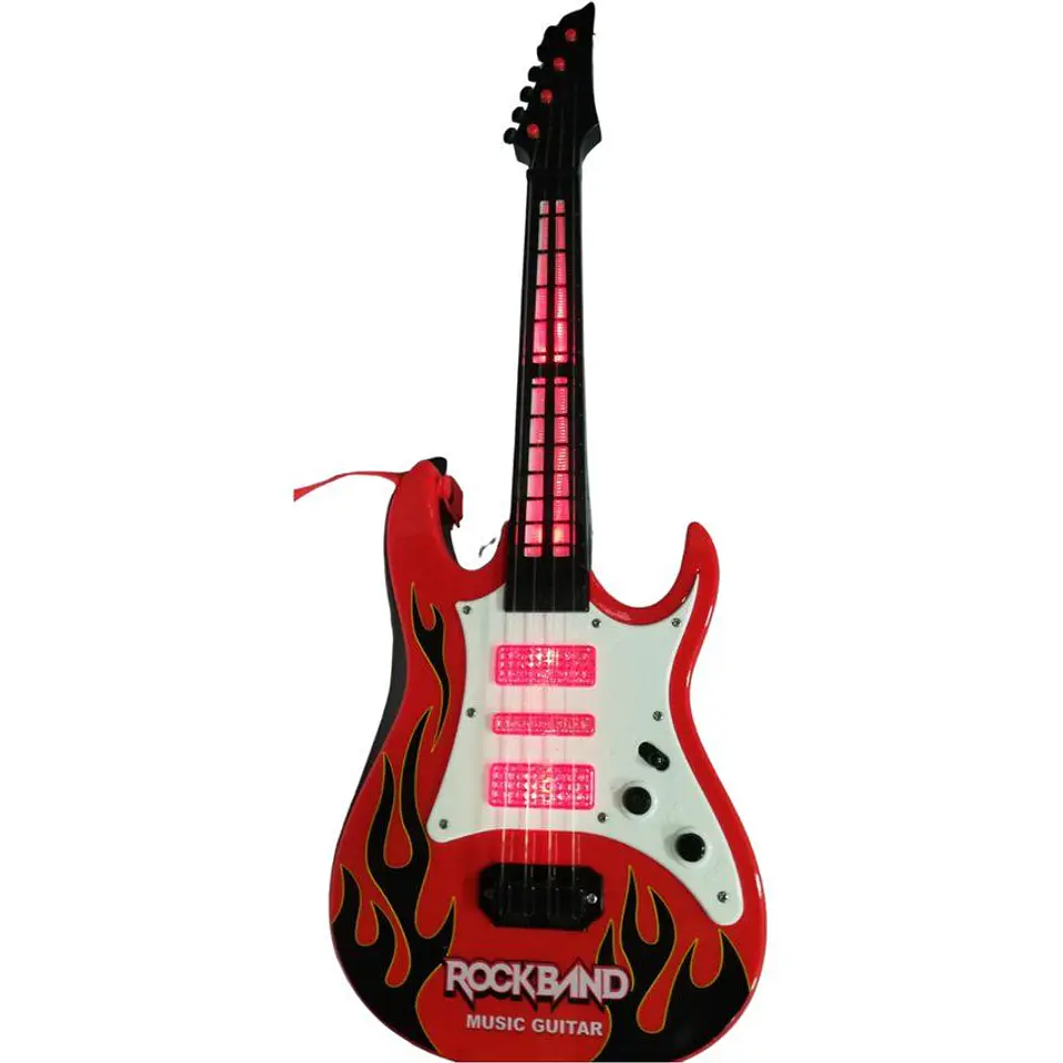 Guitarra juguete luces sonido niños regalo instrumento 2