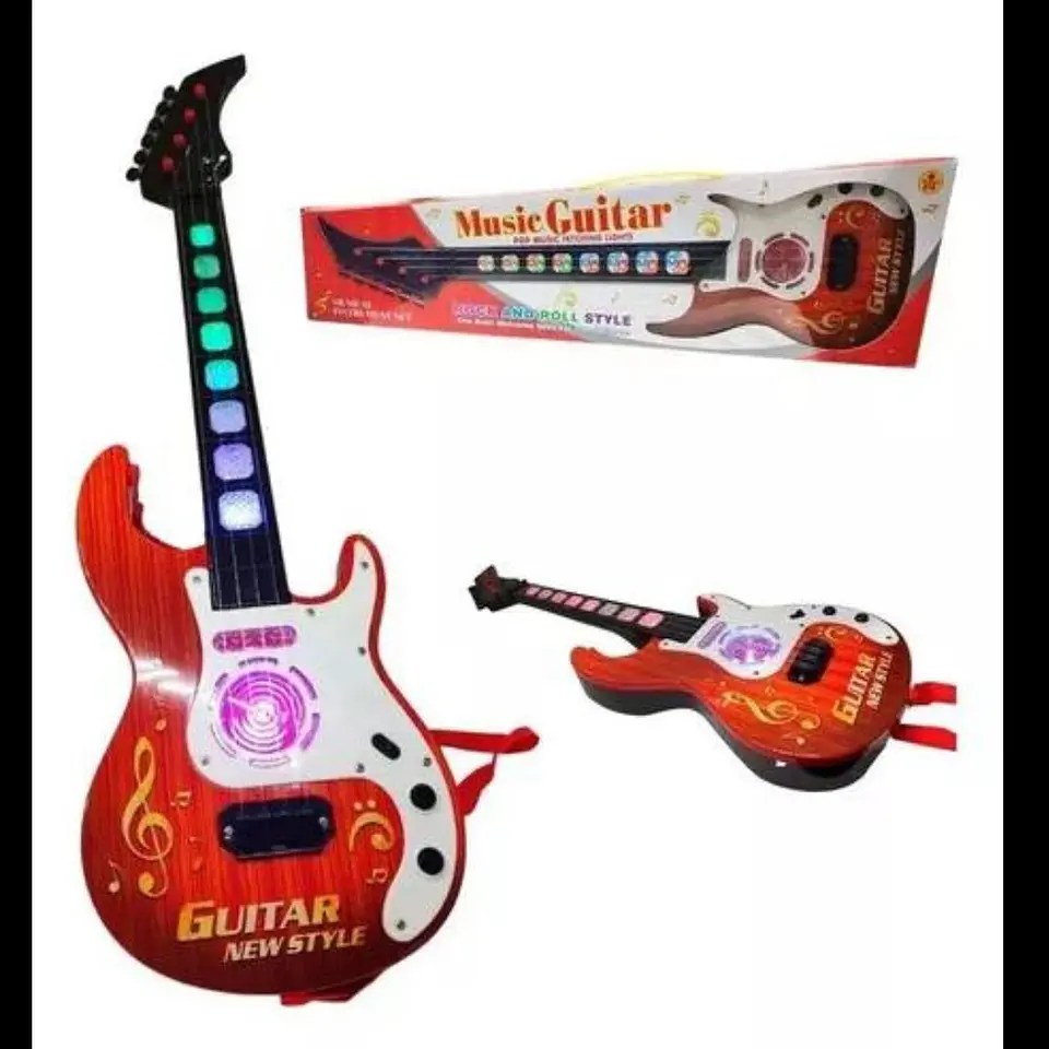 Guitarra juguete luces sonido niños instrumento percusión 1