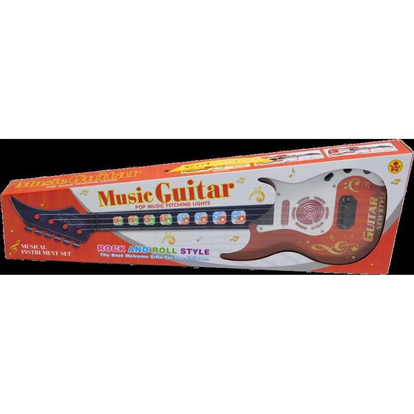 Guitarra juguete luces sonido niños instrumento percusión 2