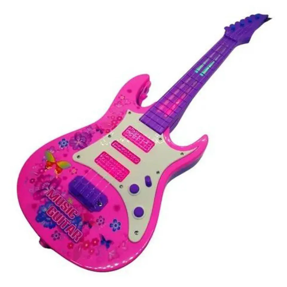 Guitarra juguete luces sonido niños regalo instrumento 3