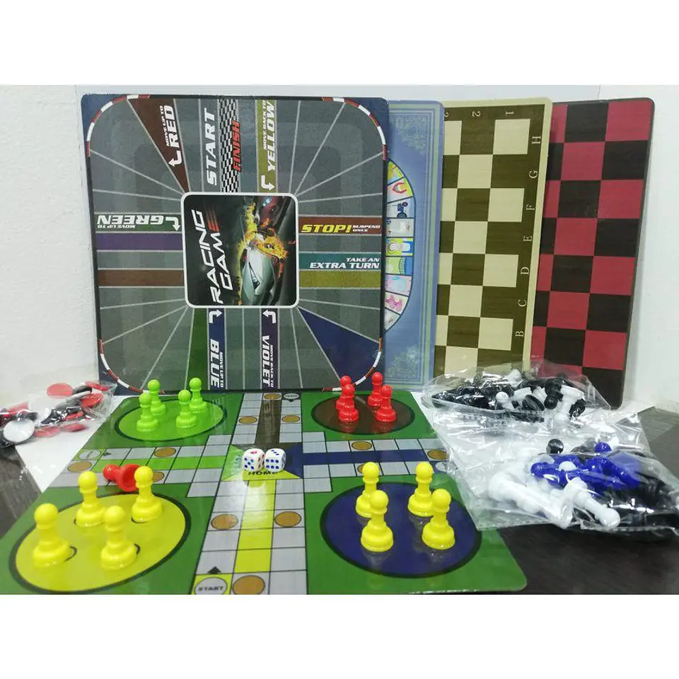 Juego 10 en 1 parques dama china ajedrez escalera ganso 859c 1