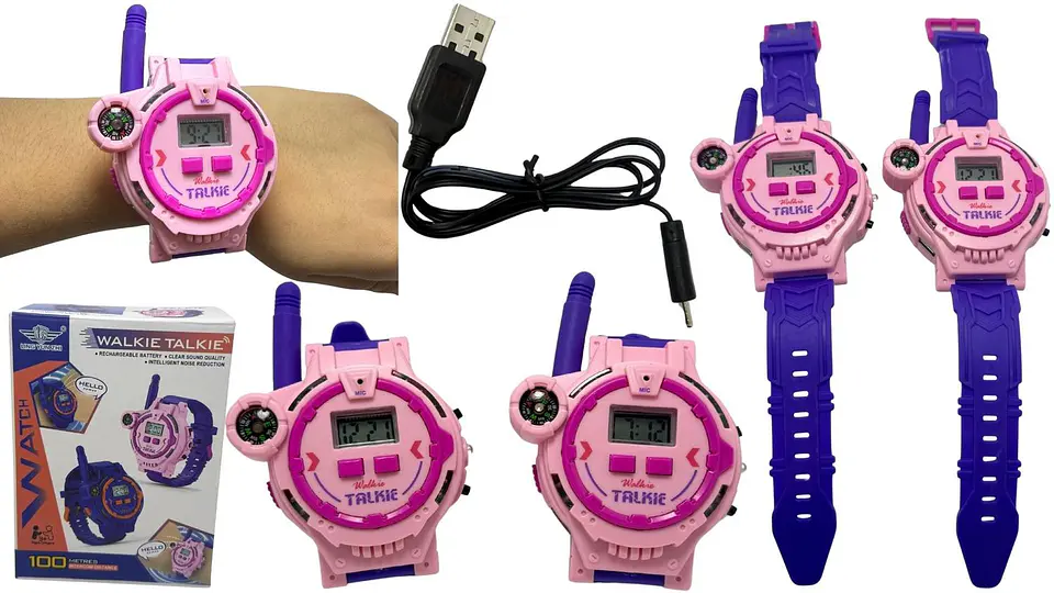 Walkie Talkie X2 Niñas Radio Juguete Comunicación Rosado 1