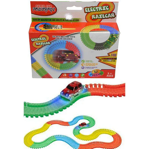 Pista magic track carro luz pista 52 piezas juguete niños