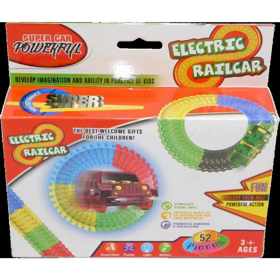 Pista magic track carro luz pista 52 piezas juguete niños 2