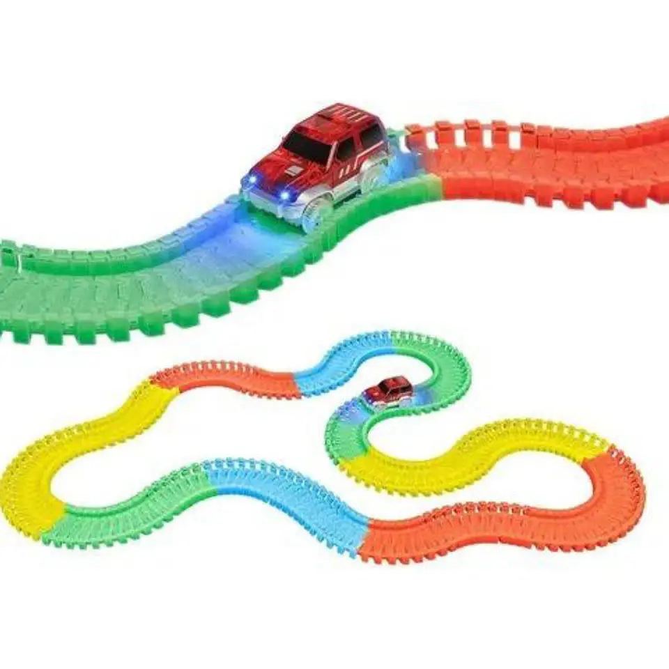 Pista magic track carro luz pista 52 piezas juguete niños 3