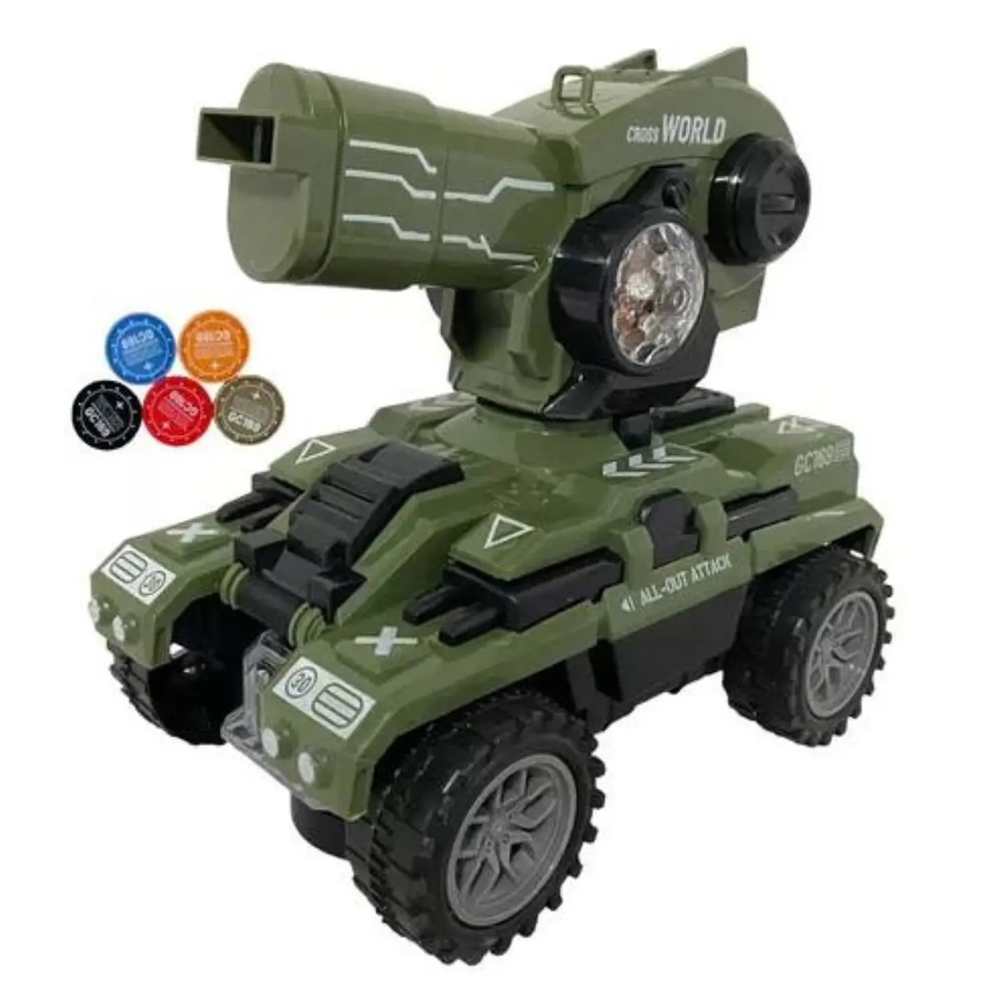 Carro Tanque Control Remoto Lanzador Música Luz Movimiento 1