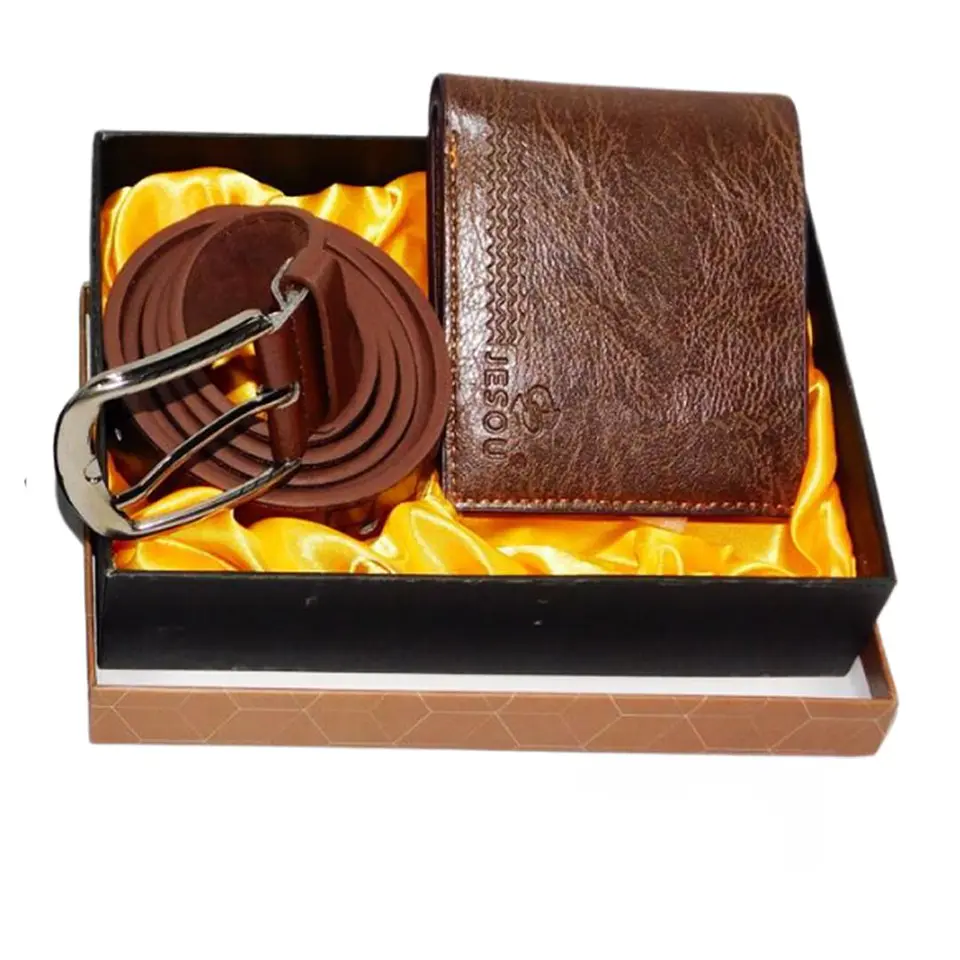 Billetera + Correa Kit Para Hombre Regalo Estuche 1