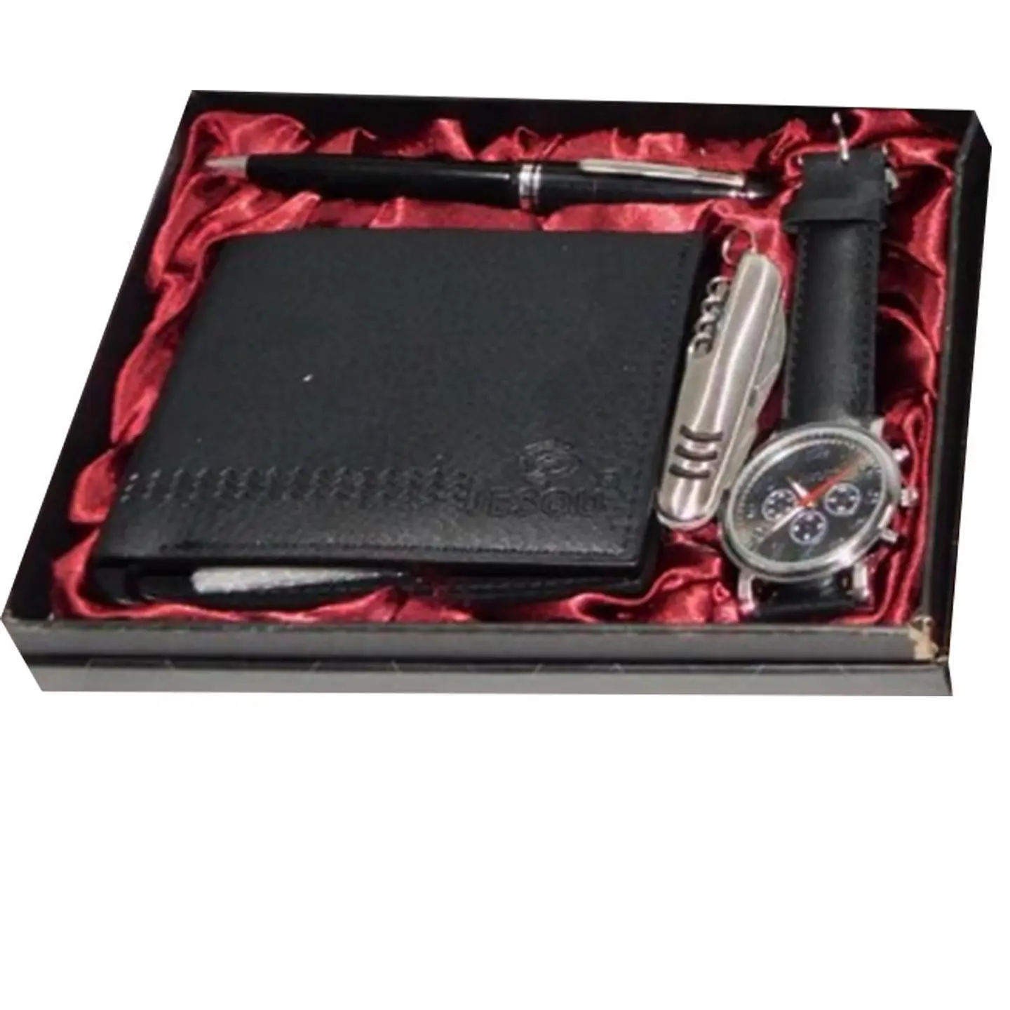 Kit Billetera Navaja Reloj Esfero Estuche Hombre Caballero 1