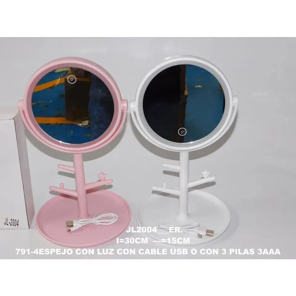 Espejo luz led recargable 1