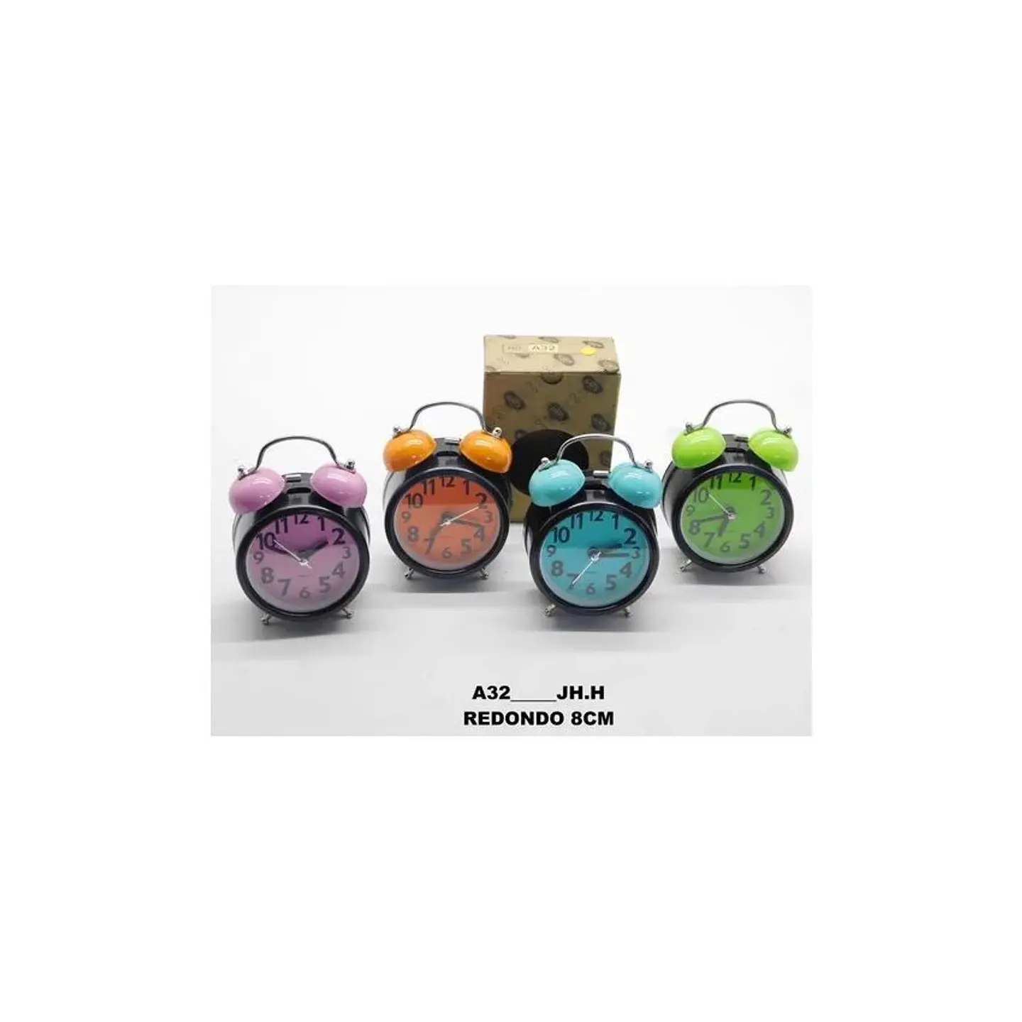 Reloj despertador doble campana con luz - colores pasteles 2