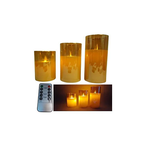 Velas decorativas parafina x3 control de tiempo y timer