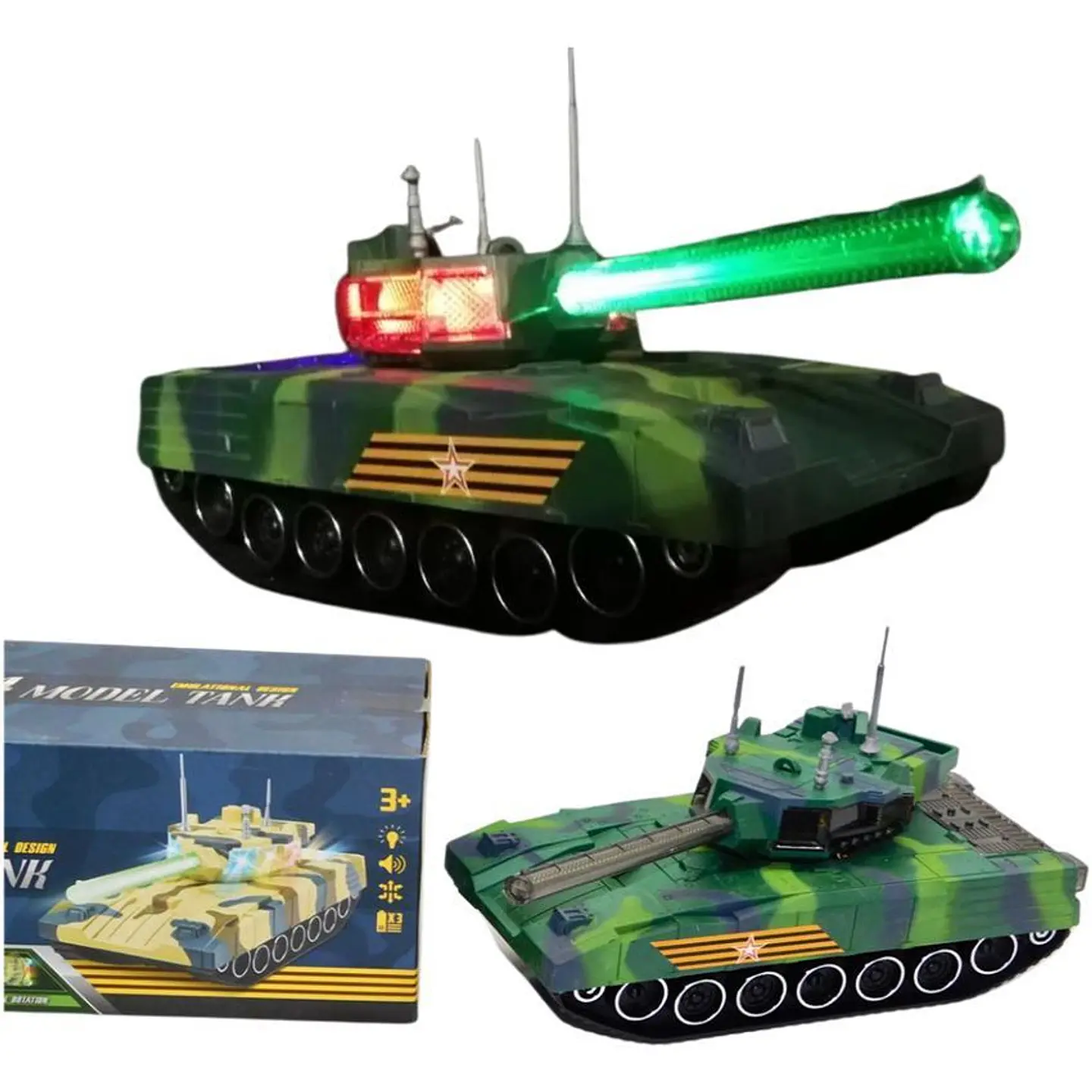 Carro tanque militar juguete con luces sonido 1