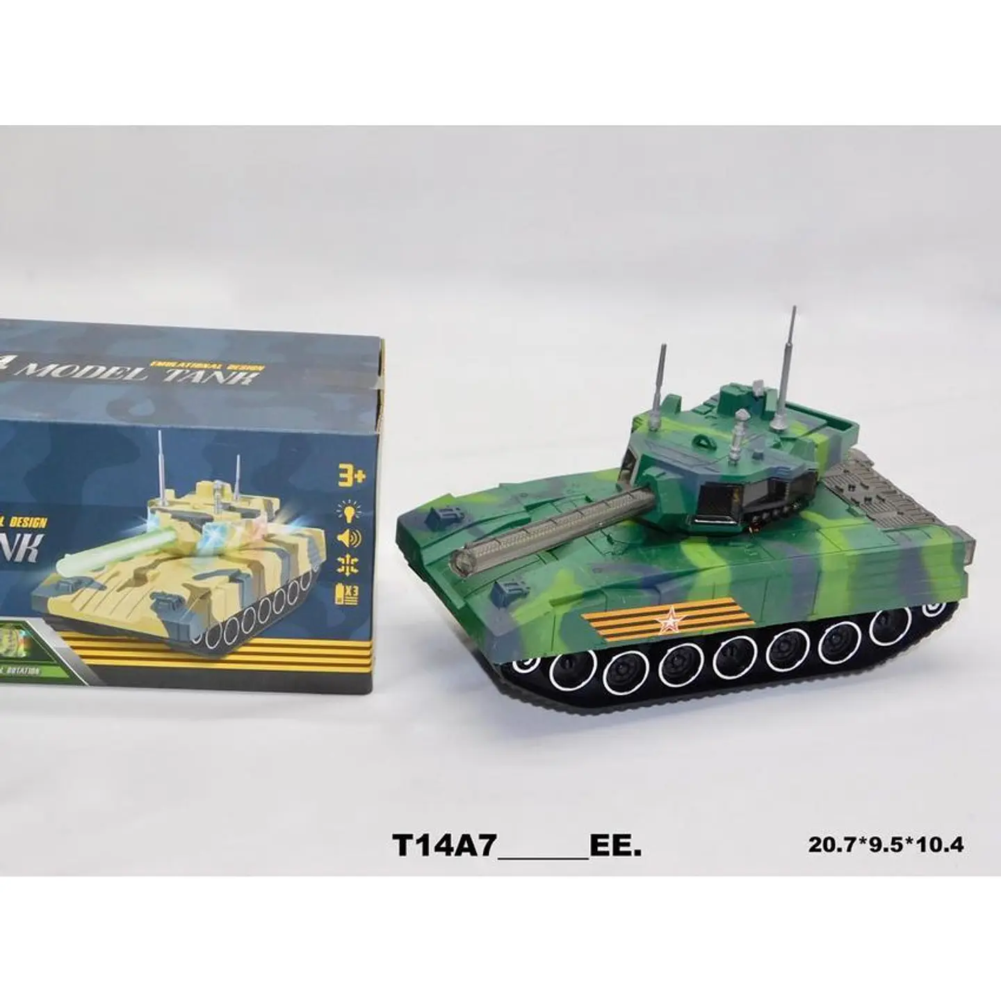 Carro tanque militar juguete con luces sonido 4
