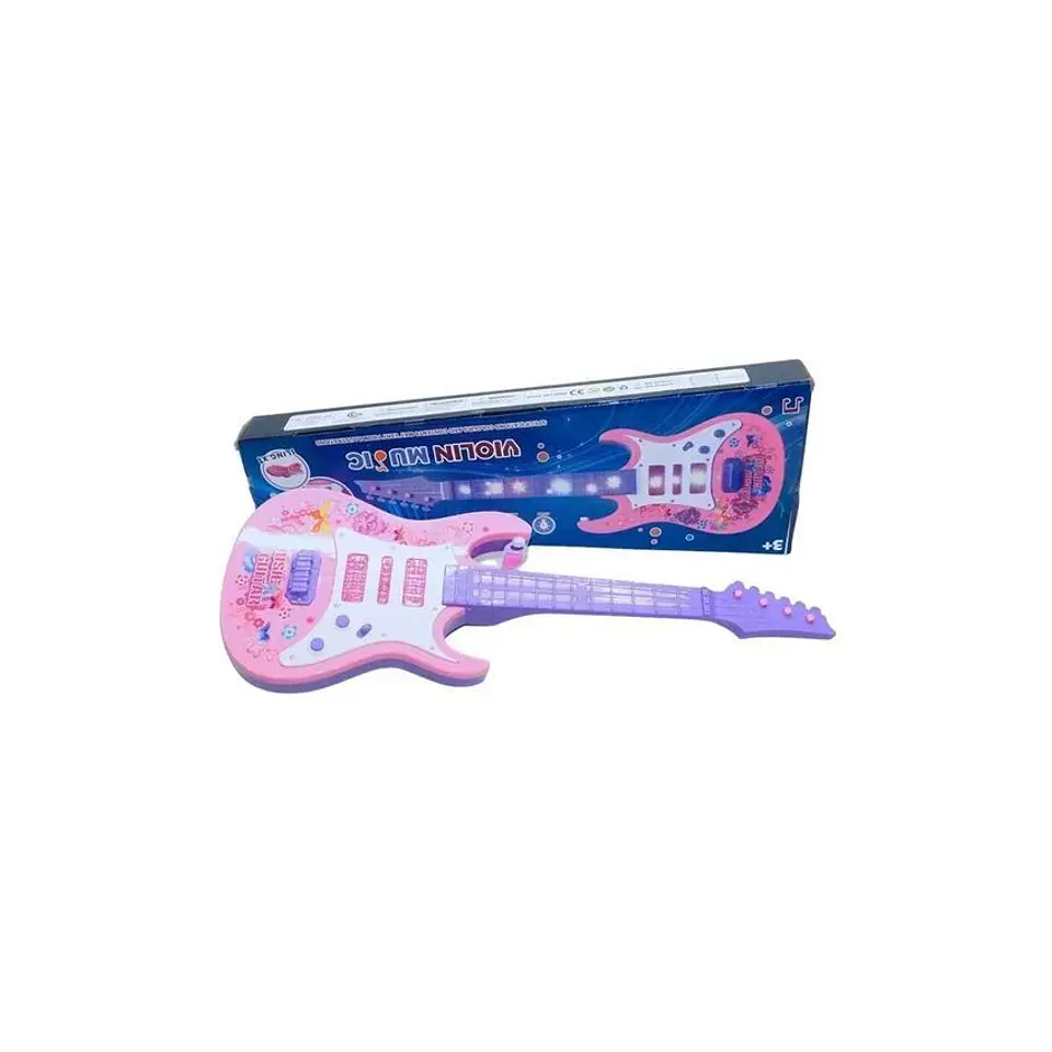 Guitarra rock juguete luces sonidos instrumento musical niña 1
