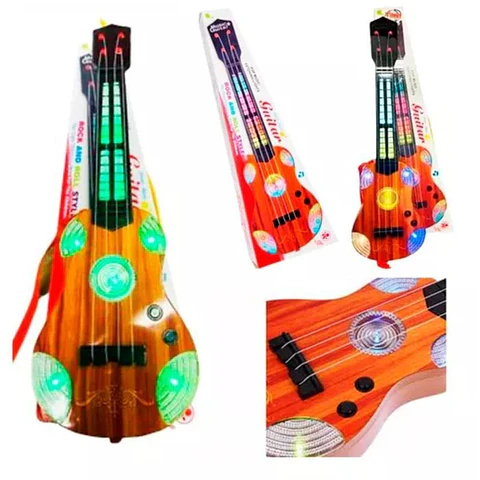 Guitarra juguete luces sonido niños regalo instrumento music