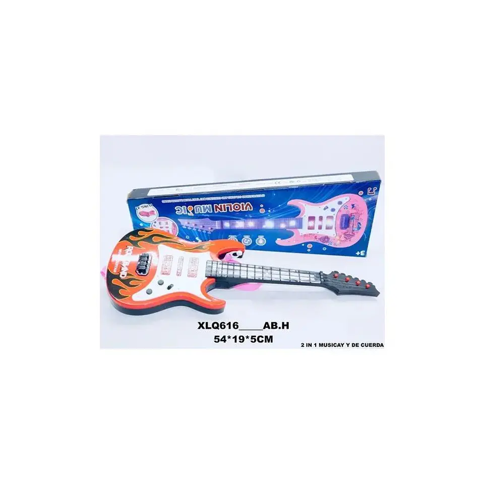 Guitarra rock juguete luces sonidos instrumento musical niño 3