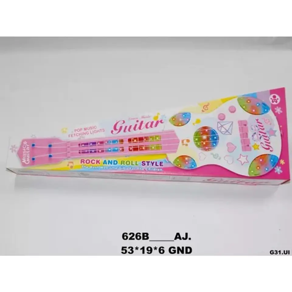 Guitarra juguete luces sonido niños regalo instrumento niña 4