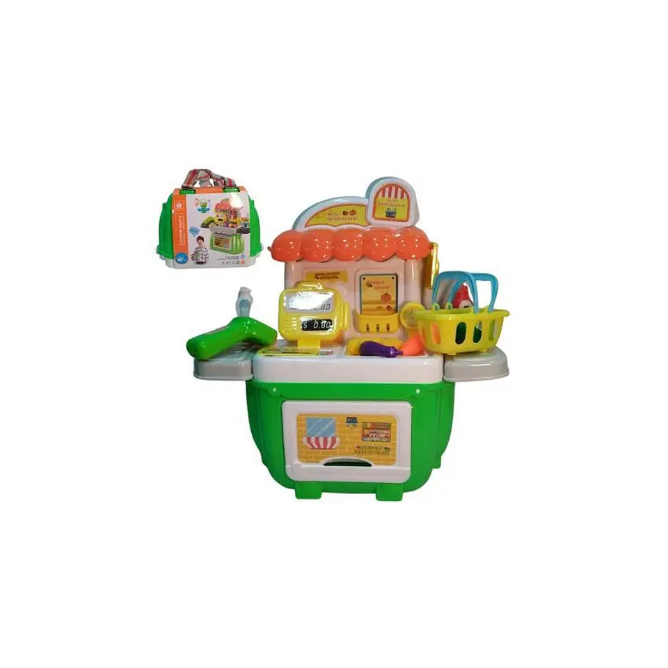 Juguete set de accesorios super mercado maleta para niños 1