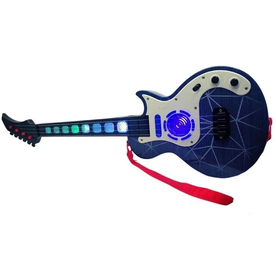 Guitarra juguete luces sonido niños regalo instrumento 2