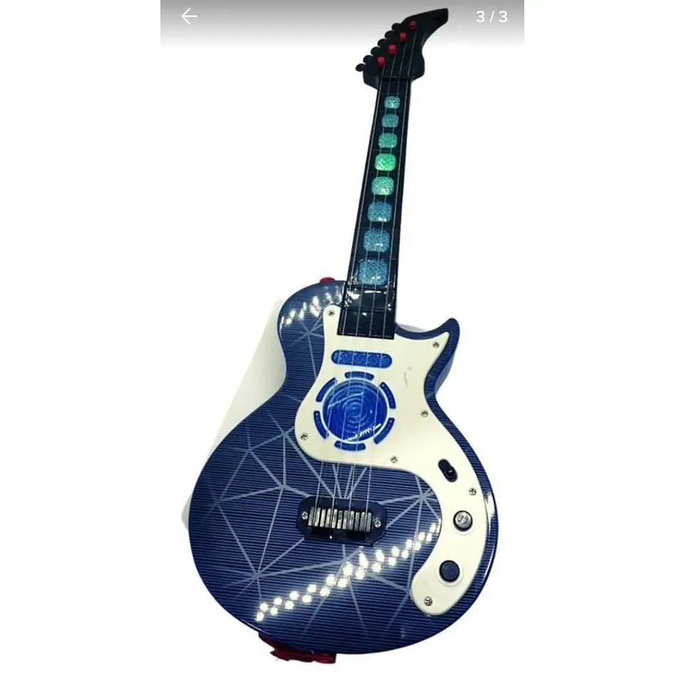 Guitarra juguete luces sonido niños regalo instrumento 3
