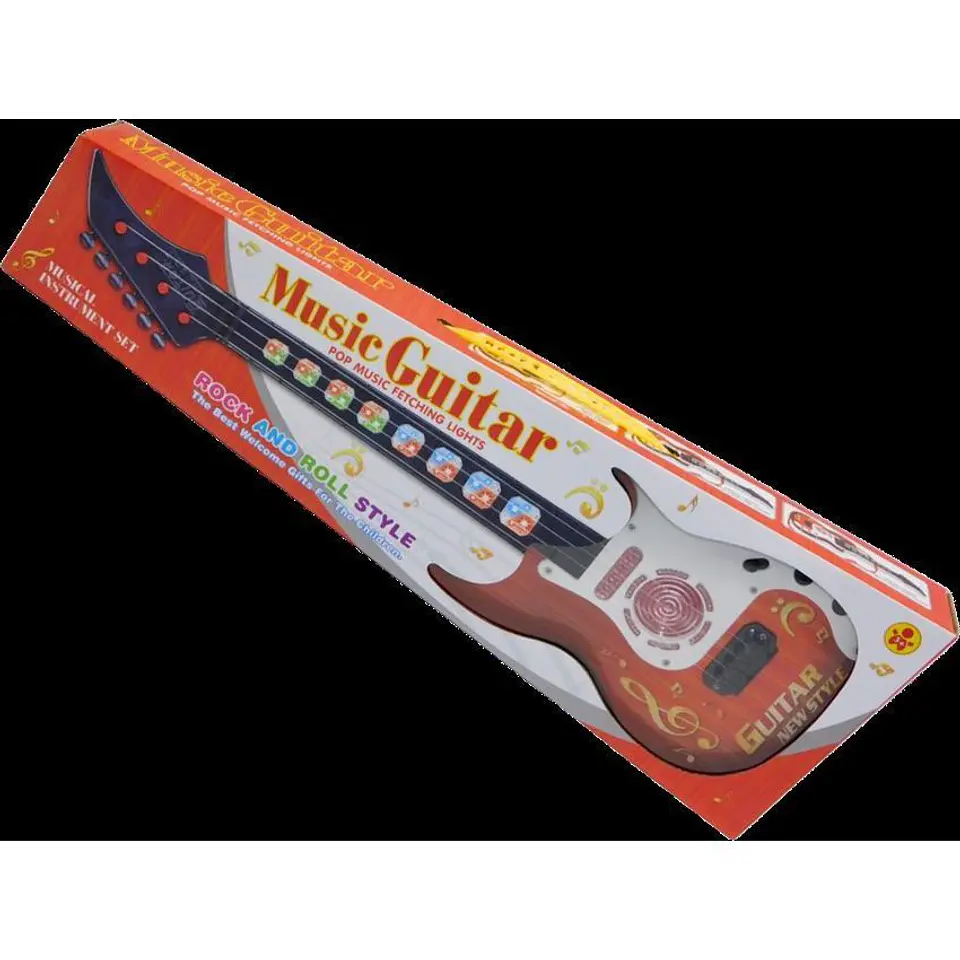 Guitarra juguete luces sonido niños regalo instrumento 4