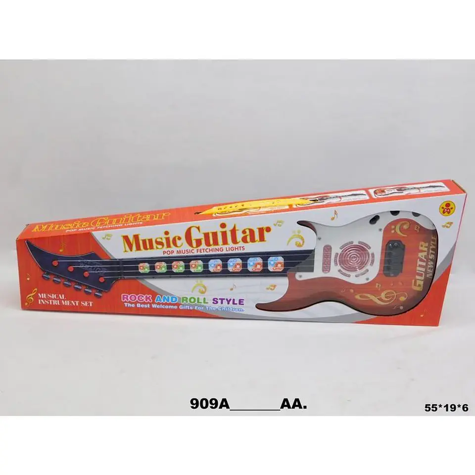 Guitarra juguete luces sonido niños regalo instrumento 5