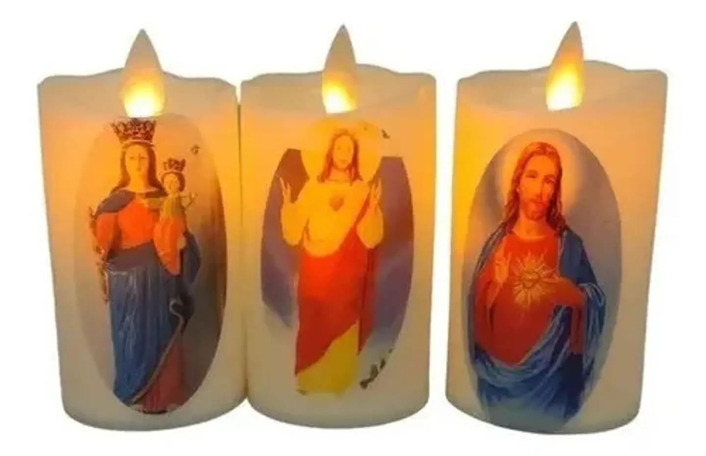 Vela Funcion De Pila Altar Luz  Led 7x5cm Velas Wm1003a  2