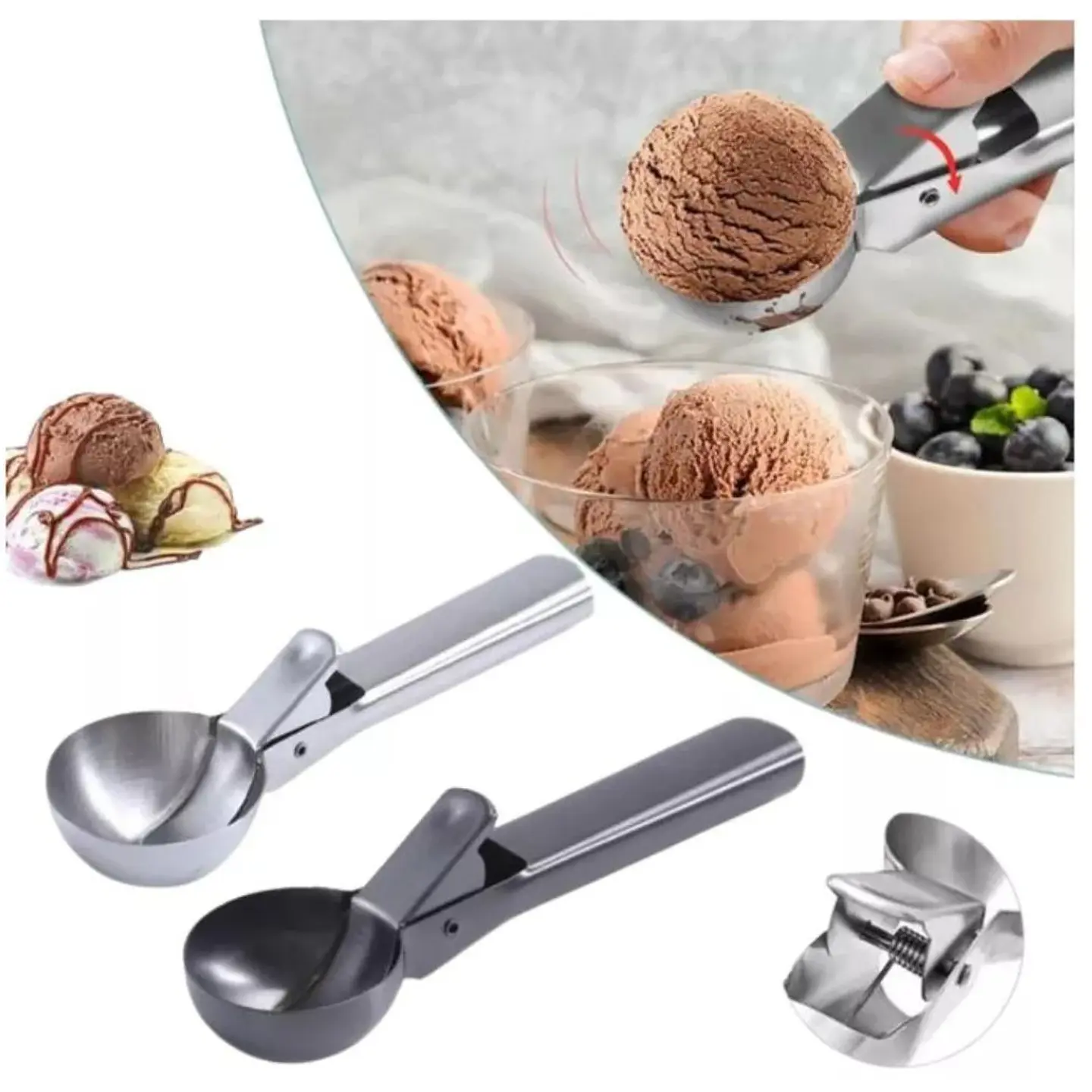 Cuchara Para Helado Acero Inoxidable Utensilios Cocina 18cm 3
