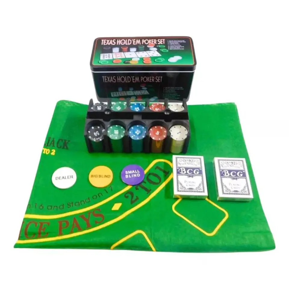 Poker Texas 100 Fichas Cartas Estuche De Lujo Juego Mesa 1