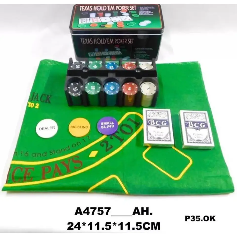 Poker Texas 100 Fichas Cartas Estuche De Lujo Juego Mesa 3