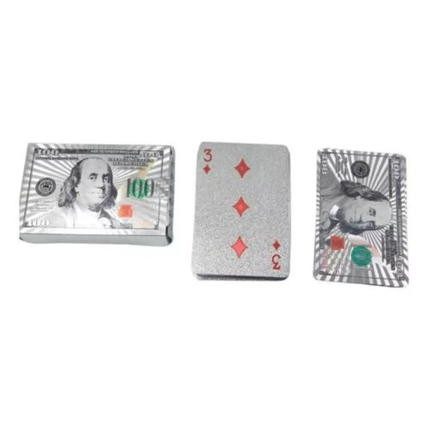Poker Cartas Casino Profesionales Plateado Juego Mesa Dolar 2