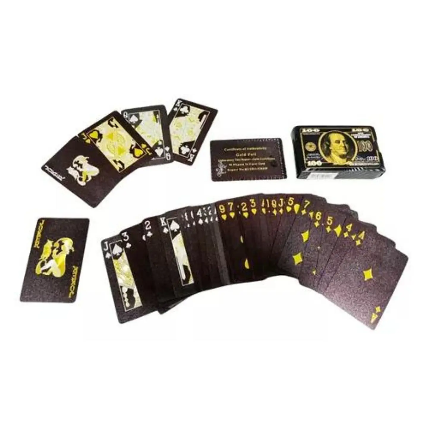 Poker Cartas Casino Profesional Negro Dólar Juego Mesa 1