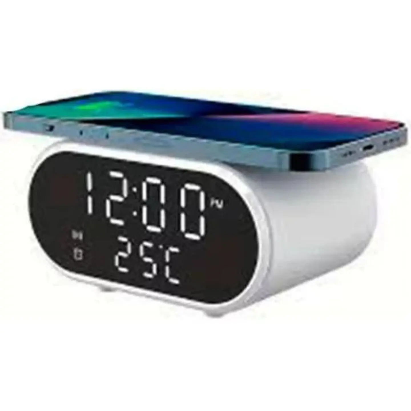 Reloj Despertador Cargador Inalámbrico Termómetro Rápida 1