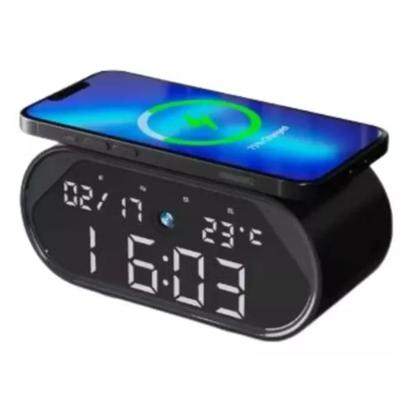 Reloj Despertador Cargador Inalámbrico Termómetro Rápida 2