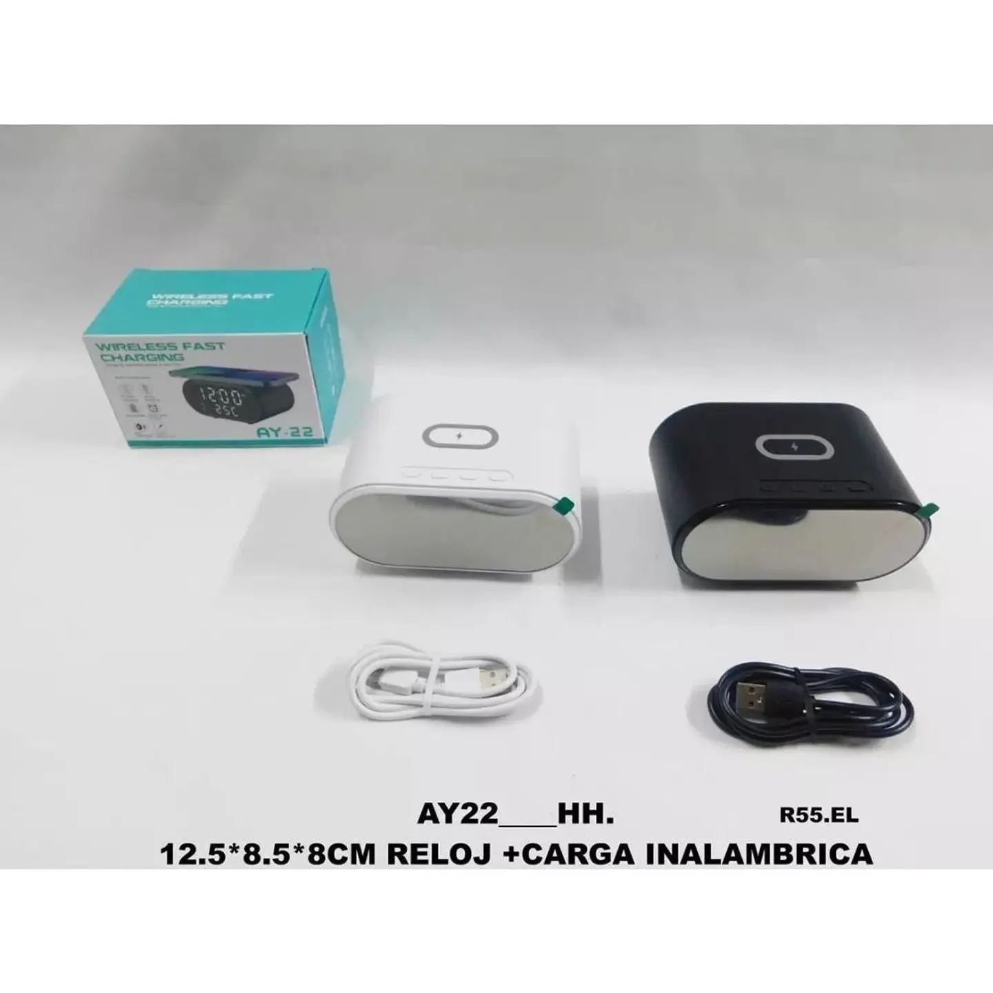 Reloj Despertador Cargador Inalámbrico Termómetro Rápida 4